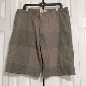 OP ocean pacific brown & tan plain cotton mens shorts